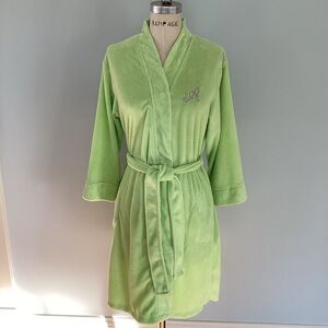 Earth Angels Monogram A Short Lime Green Robe